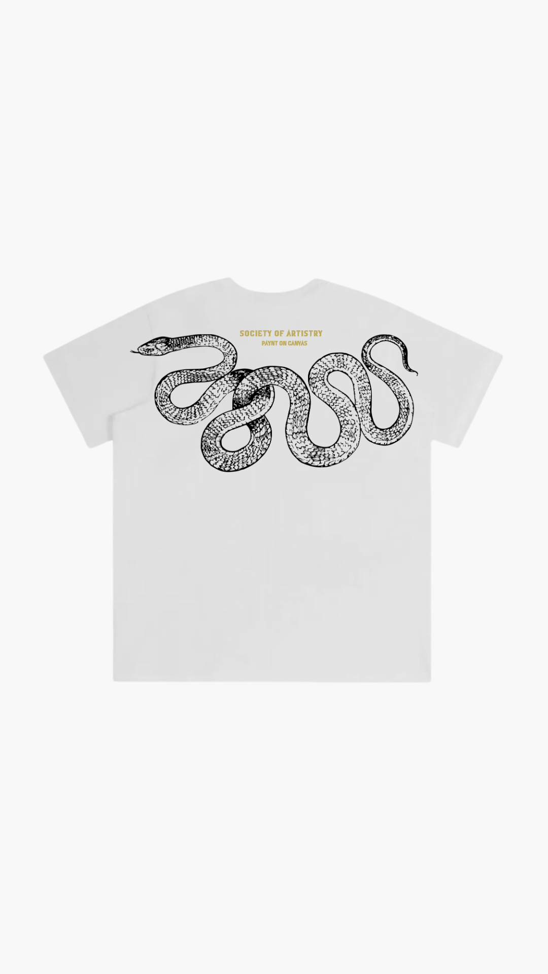 paynt snake on canvas t-shirt